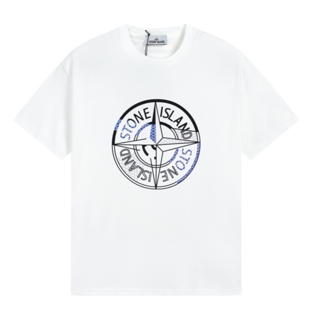 Stone lsland white short-sleeved T-shirt